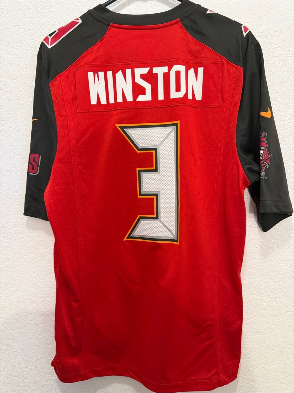 Winston Bucs Nike Red and Black  #3 Football Jersey Men’s Small NFL field Tampa